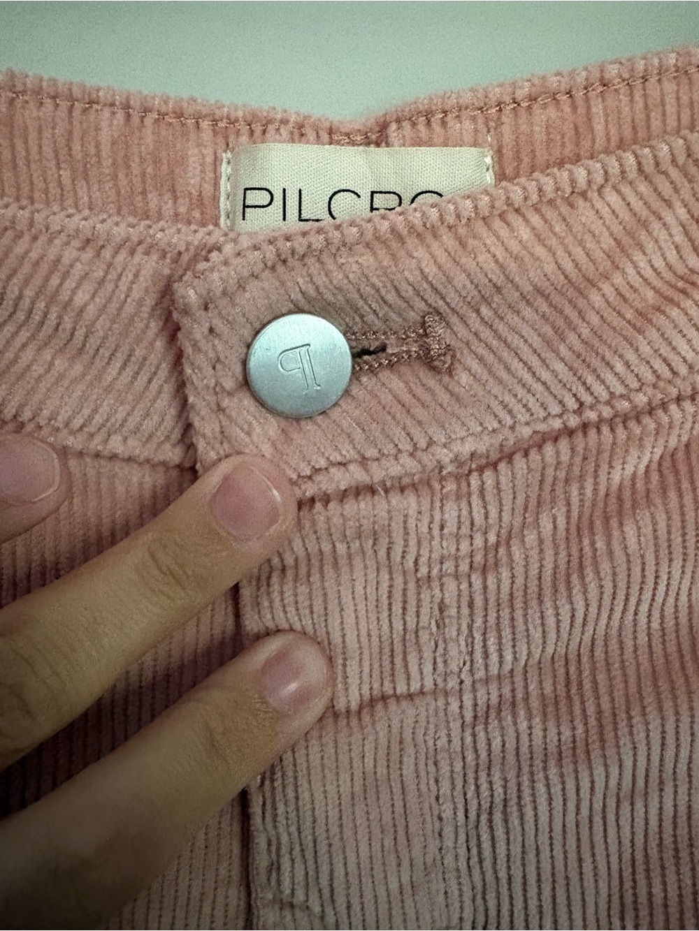 Pilcro Anthropologie Blush Pink Corduroy Cropped Straight Leg Pants 32 - Picture 3 of 13